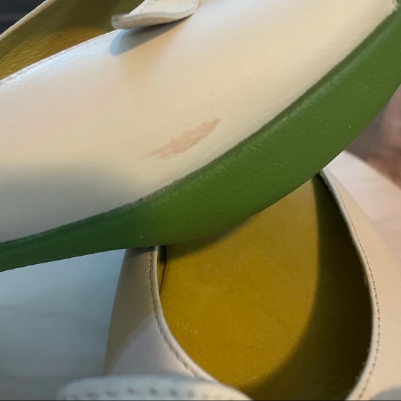 Camper White & Green Slide Heeled Sandals - Picture 3 of 7